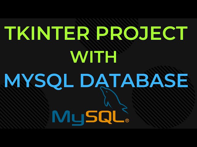 Python Tkinter Project with MySQL Database (User Registration and Login)