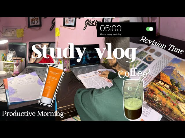 📖☕️Study Vlog| 5AM morning routine ,study motivation , coffee , restart #studyvlog 