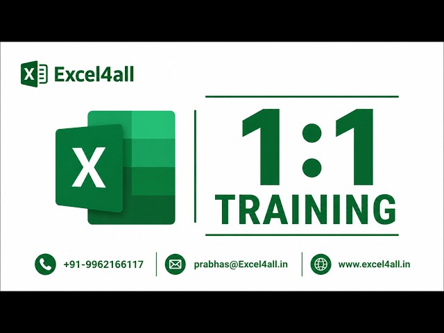 Excel4all || MS Excel training || 1:1 29JULY2026