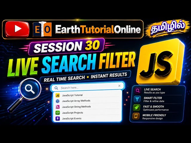JavaScript Session 30 Tamil | Live Search Filter Project 🔍 | JavaScript DOM & String Methods