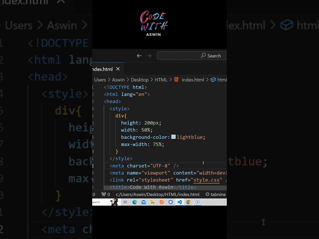 CSS Width vs. Max-Width: What's the Difference?  #codewithaswin #beginners #css3 #width #difference
