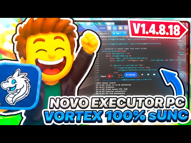 EXECUTOR VORTEX de PC GRATIS SEM KEY! ✅ COMO BAIXAR e USAR SCRIPT ROBLOX de PC!