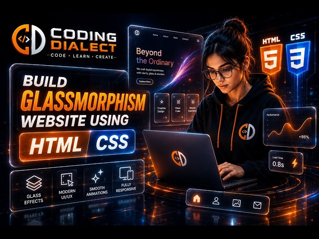 Build a Glassmorphism Website Using HTML & CSS (Step-by-Step)