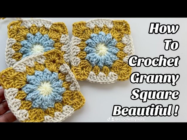 Cómo tejer a crochet un cuadrado de ganchillo Mosaic Puff Granny Square - Tutorial en términos es...