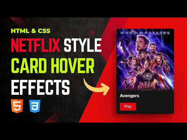 Master Netflix Style Card Hover Effects with HTML & CSS | Step by step Guide!