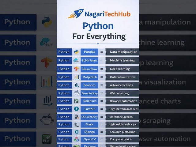 Python Libraries you must Know!!#shortfeed #programming #shortvideo #python#job#trending