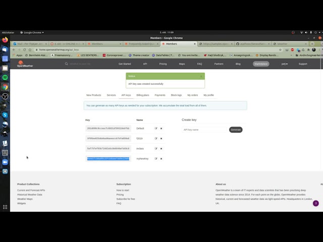 OpenWeatherMap - get the API token