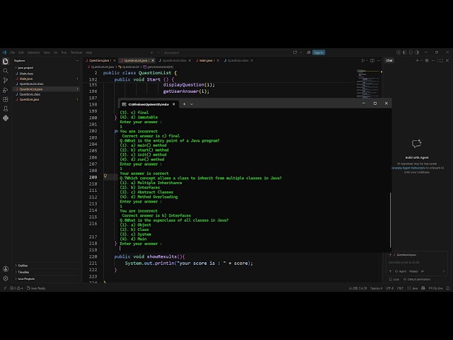 trying to make java project question answer game !