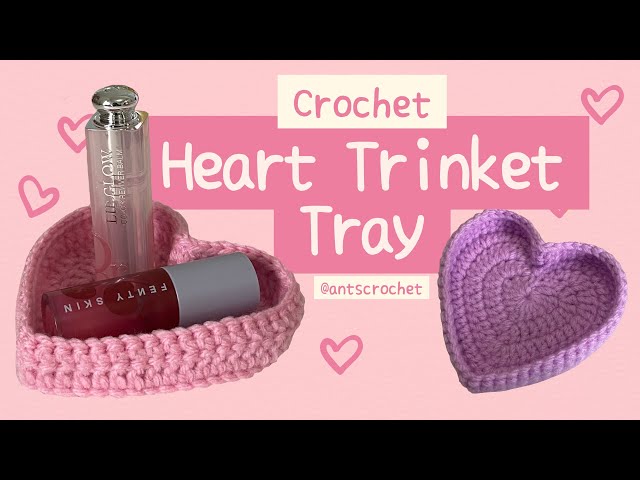 Crochet Heart Trinket Tray | Very Easy Beginner Tutorial