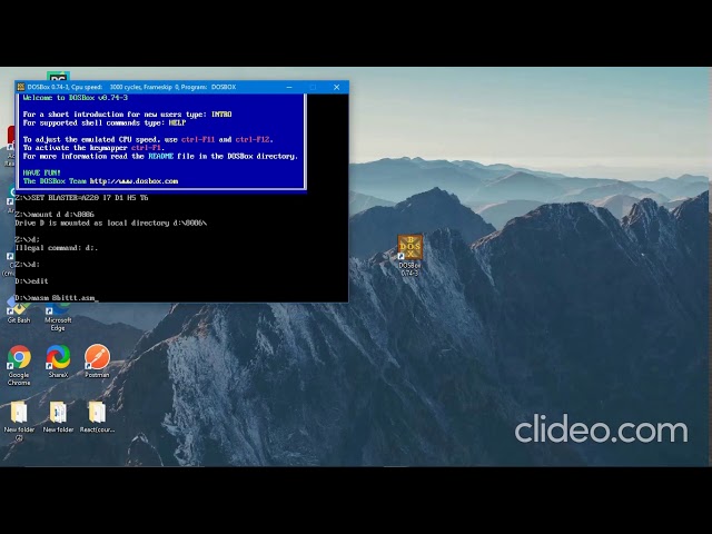 How to add two 8bit numbers in 8086 programming using dosbox.