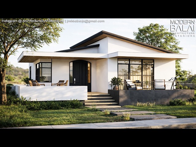 Simple Life in a Farmhouse 3 Bedrooms Tiny House Design Idea 10 x 10 Meters with Floorplans