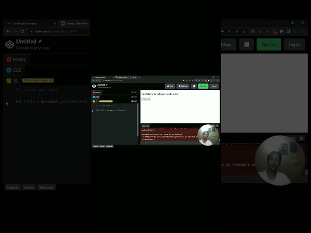 Javascript document object model | let's learn a very quick beginners ex | #shortsfeed #ytshorts