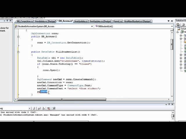 How to create a simple C# database application with Microsoft SQL server (2008)-Part  13.wmv