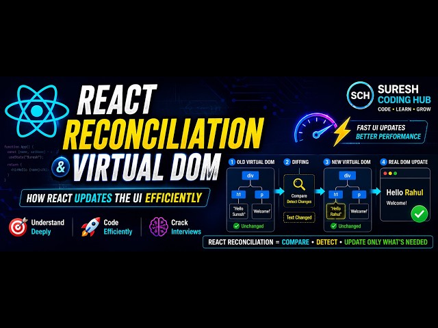 #3 React Reconciliation & Virtual DOM Explained | Diffing Algorithm | React Interview Questions