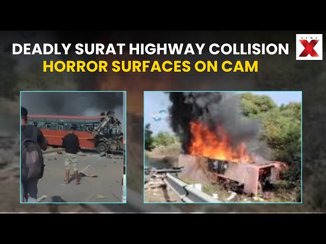 Surat Highway Accident | 8 Killed, 15 Injured As Bus Overturns And Catches Fire | NewsX
