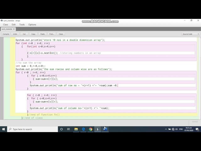 Java made easy 9,10(sum row wise , column wise)