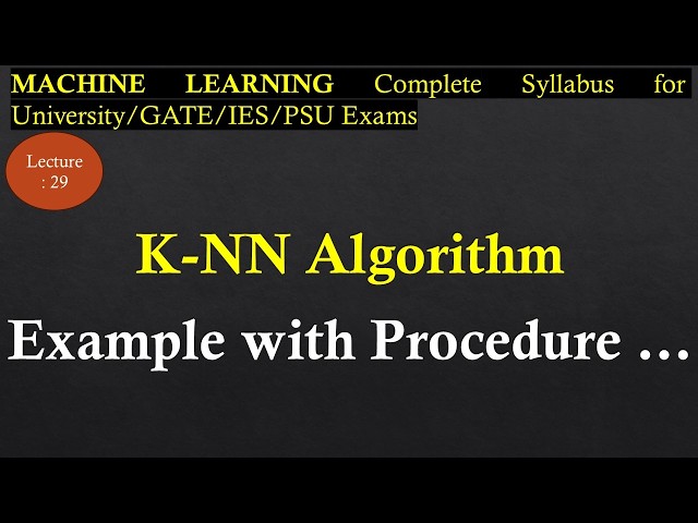 Lec-29 Example of KNN Algorithm with Concept | Machine learning | R K Classes | Join Telegram 4 PDF