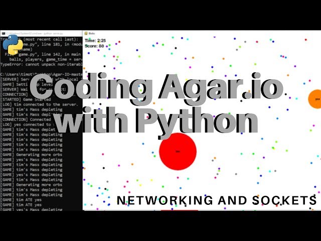 I coded Agar.io with Python (Using Sockets/Networking and Pygame)