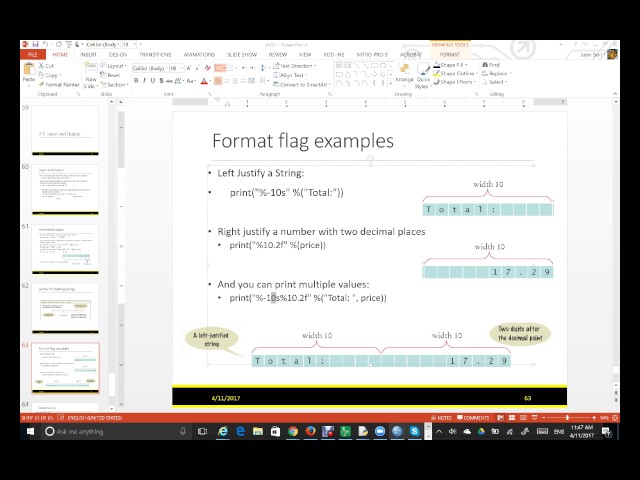 output Format Specifier