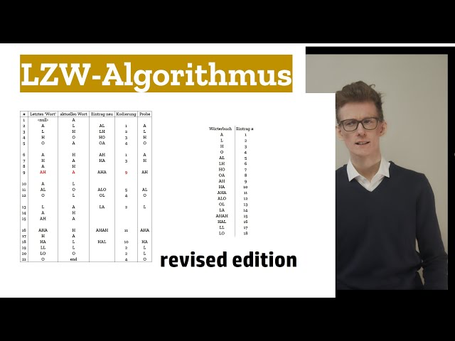 LZW Algorithmus verstehen und anwenden können - Händische Lösung mit Tabelle