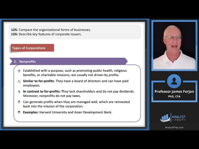 Organization Forms, Corporate Issuer Features, and Ownership (2024 CFA® Level I Exam – CI – LM1)