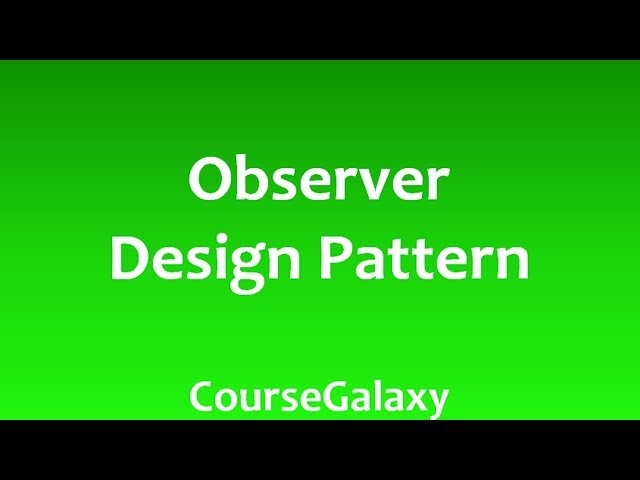 Observer Design Pattern