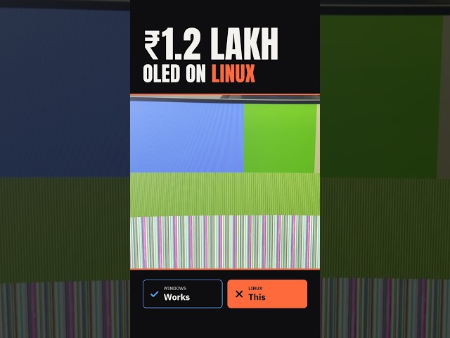 My ₹1.2 lakh OLED works on Windows. On Linux, this happens.