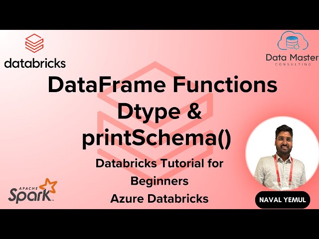13. DataFrame Functions: Dtype & printSchema() | Databricks Tutorial for Beginners |Azure Databricks