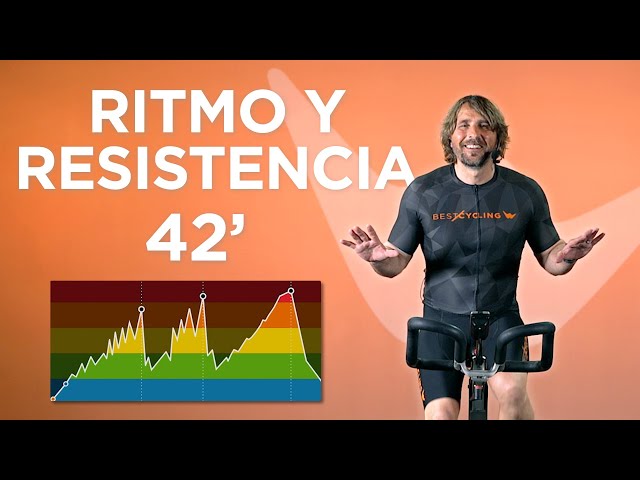 Clase completa ciclo indoor de 42 minutos. Desafío de ritmo y resistencia