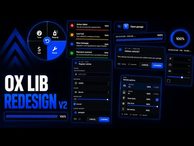 FiveM ox_lib Redesign V2 🎨 Every UI Restyled + Live Theme Studio & Server-Wide Themes (ESX/QB/QBox)