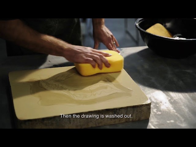 Overview of the stone lithography process. Printmaking
