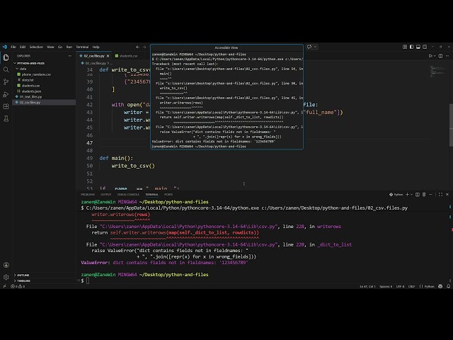 Python for AI - Week 4.12 - File Handling: Read and Write CSV Files