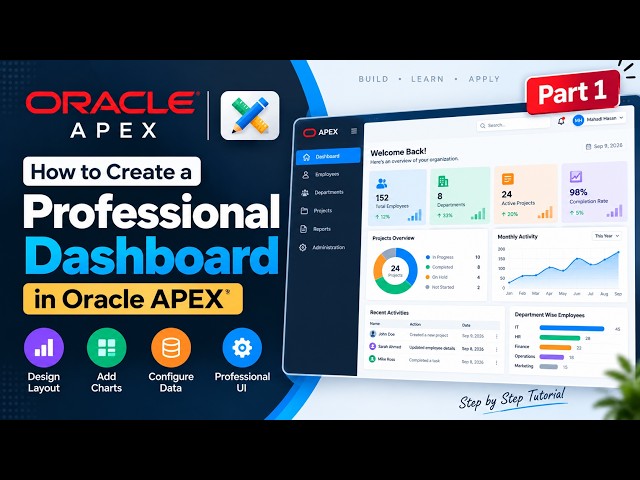 How to Create a Professional Dashboard in Oracle APEX | Part 1