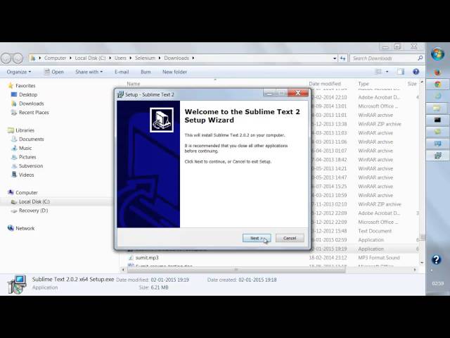 Selenium Python Tutorial - Installing sublime for windows