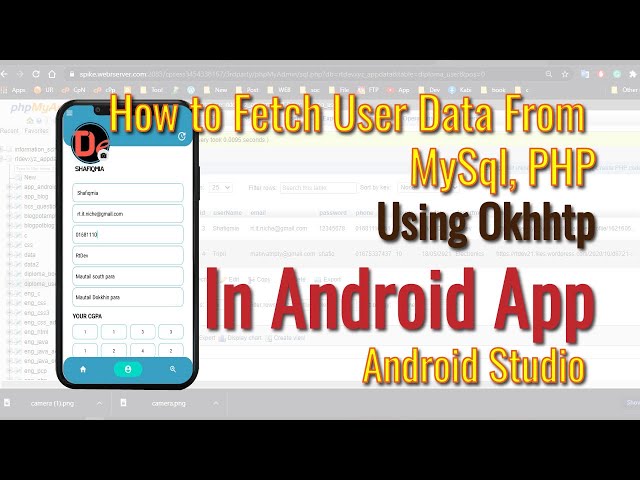 How To Retrive User Data From MYSQL Database in Android Studio DEMO