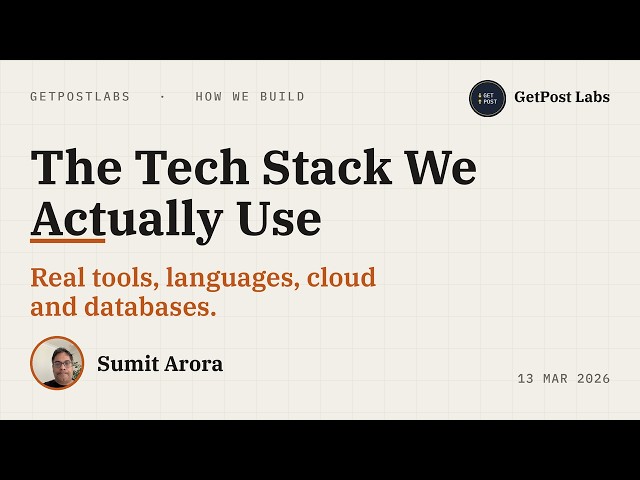 Product Engg Mentorship — The Tech Stack — Tools, Languages, Cloud & Databases We Use