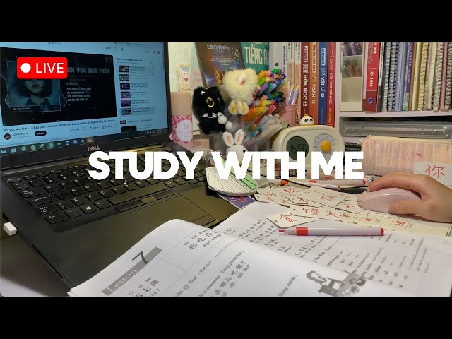 🔴LIVE | STUDY WITH ME |🔥Fireplace |🌿 Ambient ver. NO MUSIC | Pomodoro 60-10