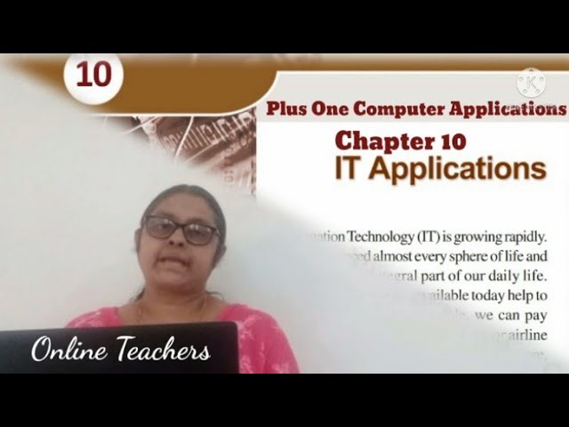 IT Applications || Chapter 10 || Plus One Computer Applications