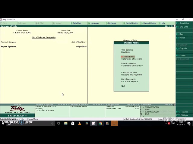 Tally ERP 9 in Tamil  Cash and Bank Books in Tally ERP 9