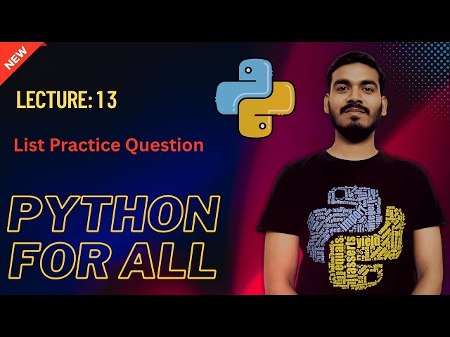 13. List Practice Question | Python for all | English