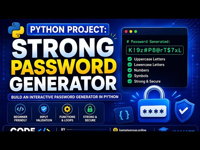 Build a Professional Password Generator Project using Python | Beginner & Intermediate Friendly 2026