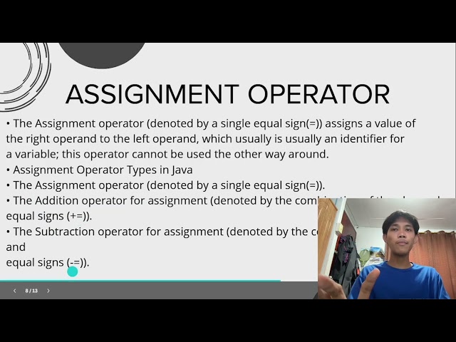 Fundamentals of programming: JAVA OPERATORS By John Clyde Luces