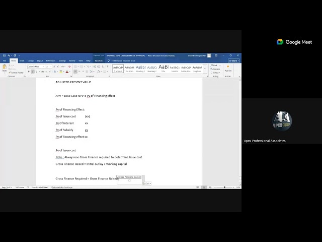 SFM - INVESTMENT APPRAISAL (NPV Conclusion)