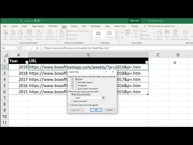 Import Multiple Pages from Web with One Query in Excel