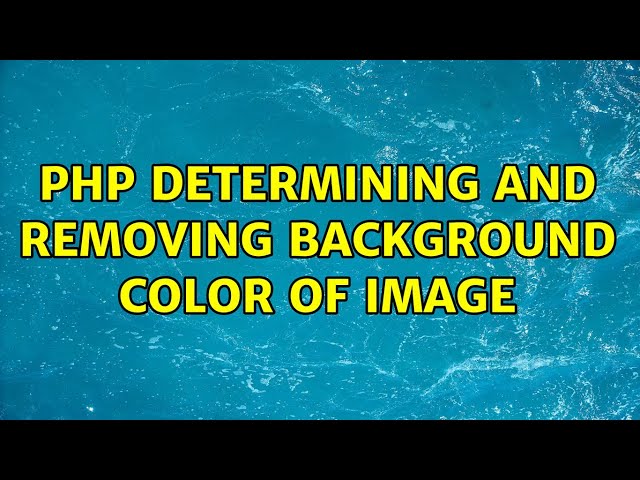 PHP Determining and Removing Background Color of Image
