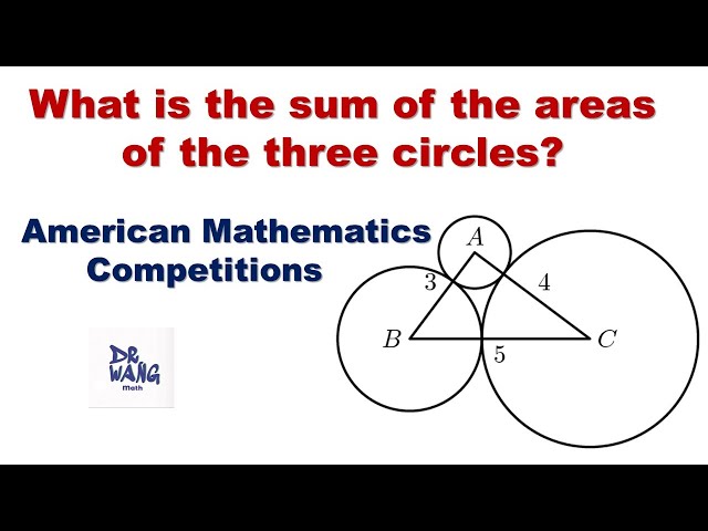 American Math Competition(AMC 12) Question | How to find the total area of 3 circles quickly?