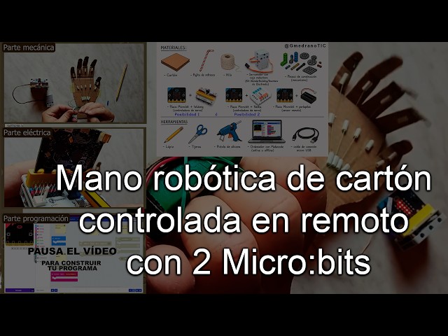 Cardboard robotic hand remotely controlled with 2 Micro:bits
