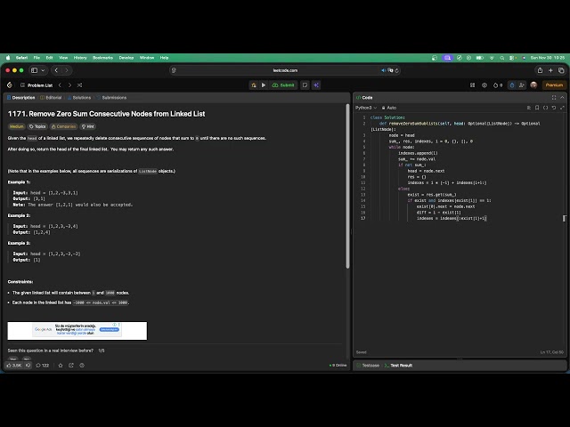 No Sound Leetcode 1171: Remove Zero Sum Consecutive Nodes from Linked List