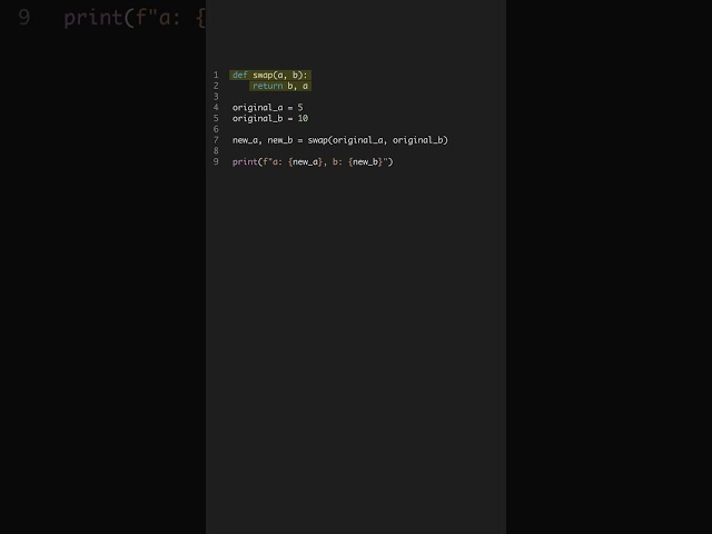 Tuple Unpacking in 60 Seconds - Cleaner Code #shorts