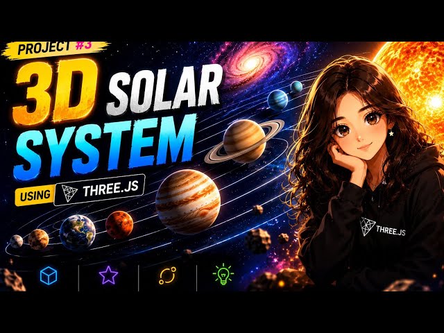 How to build 3d solar system using Three.Js | react vite | HTML | CSS | JavaScript 